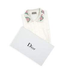 Dior printed collar white polo